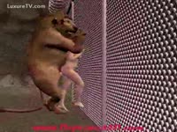 [ Animal XXX Film ] Horny lion fucks a slut in his cage